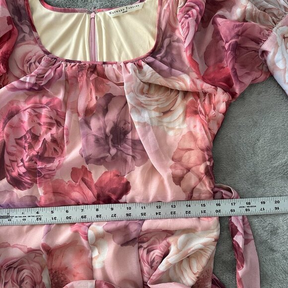 Wayward Fancies Eshakti Pink Purple Rose Floral Maxi Dress 8/10 - Picture 8 of 9